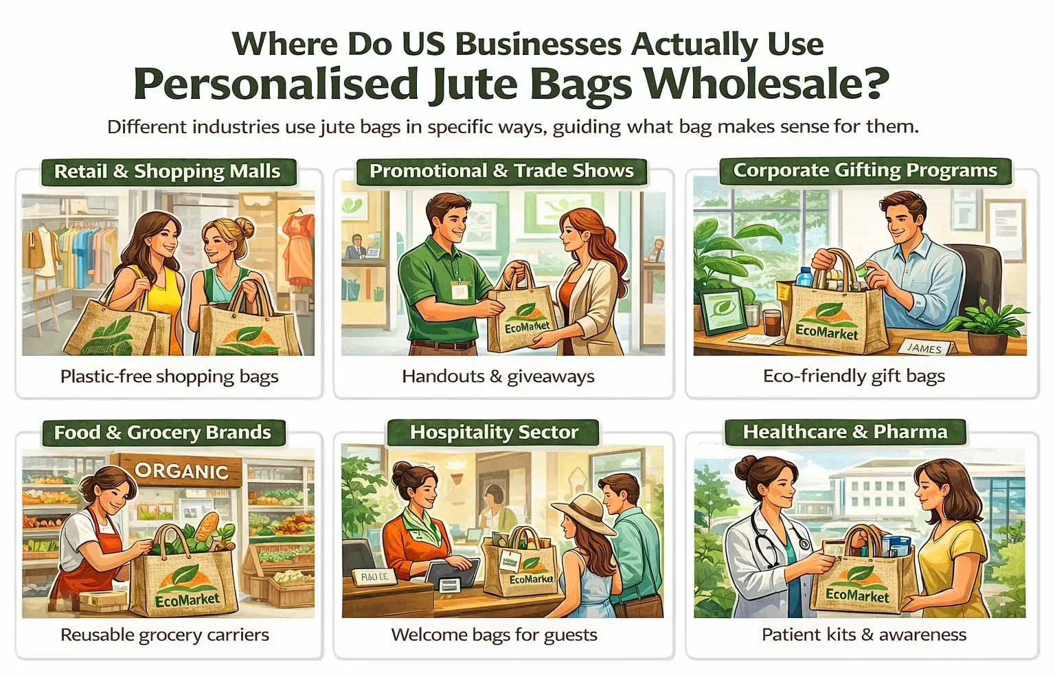 Uses of personalized jute bags in industries