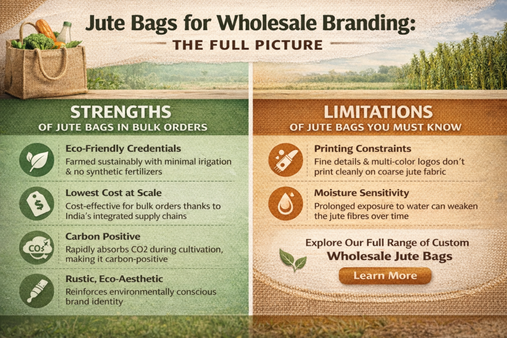 Jute Bags Strengths And Limitations Infographic