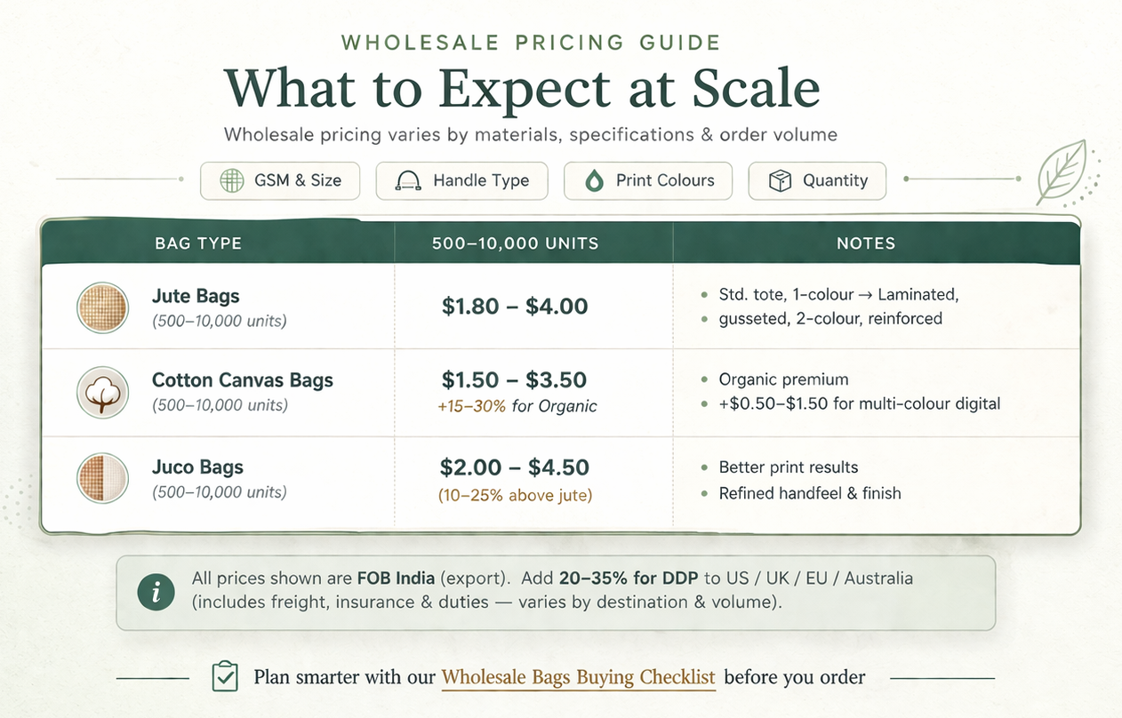 Wholesale Bag Pricing Guide Infographic Chart