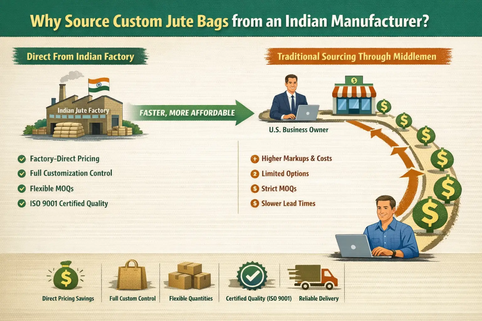 Direct Sourcing Jute Bags India Vs US