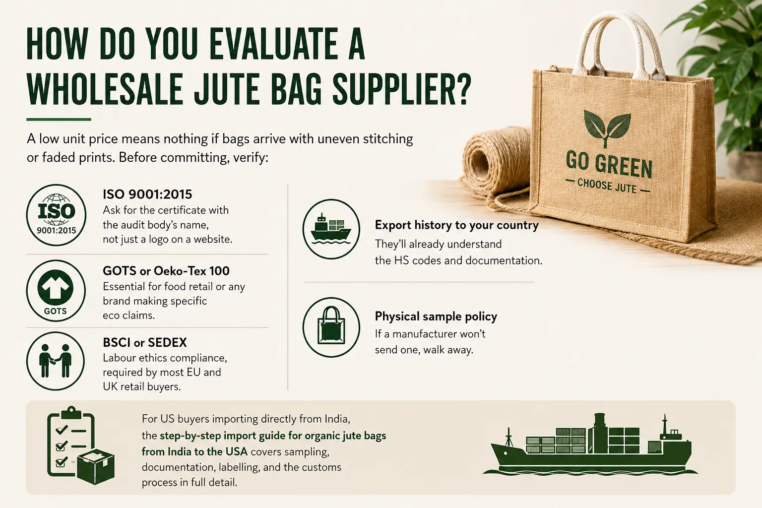 Evaluating wholesale jute bag suppliers
